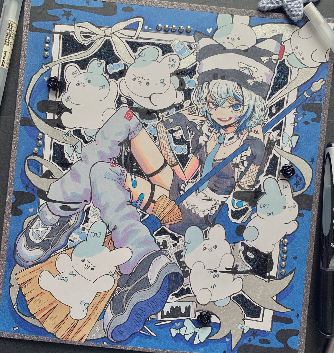 シーグラスアート　♡きみとともだち♡　うさぎちゃん＆くじらさんver. シーグラスアート ♡きみとともだち♡ うさぎちゃん＆くじらさんver.