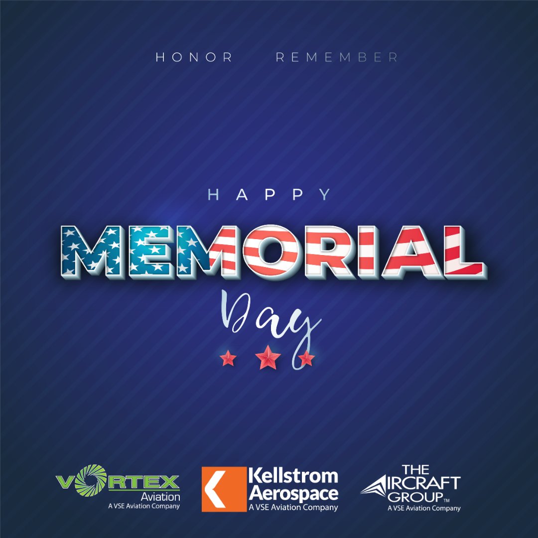 In honor of Memorial Day, our offices will be closed today. Our AOG line remains available 24/7 to support your urgent needs.
📞 +1-847-233-5800
📨 AOG@kellstromaerospace.com

#MemorialDay #AviationSupport #AOG #KellstromAerospace #VortexAviation #TheAircraftGroup