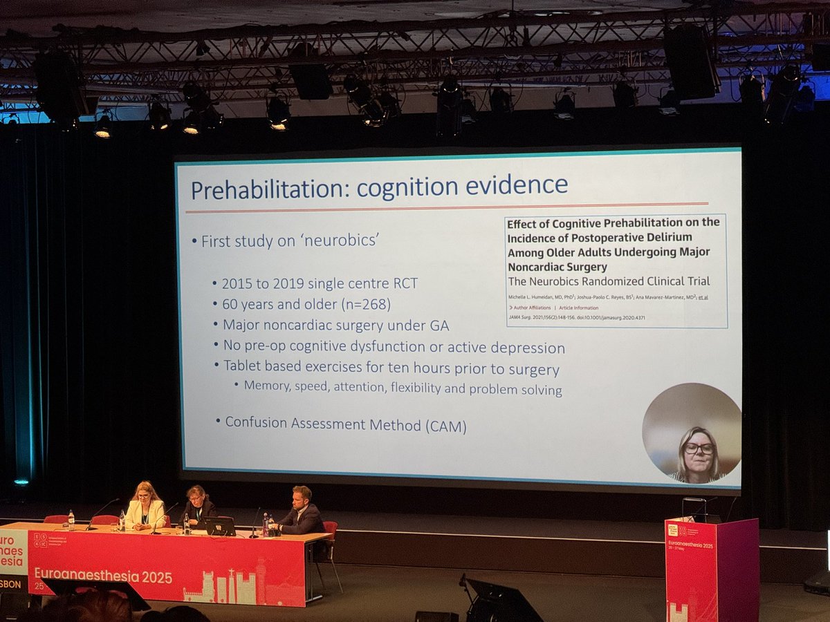 Hello everyone, 
Reporting from #ea25 in Lisbon. 

It makes sense that pre-op physical training reduces post-op complications, did you know that brain training does too? 

#prehabilitation