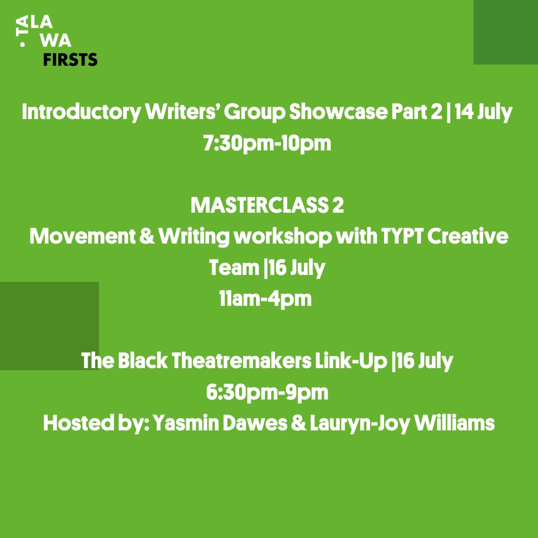 TalawaTheatreCo's tweet image. ✨ Week 2 — Let’s GO! ✨
🎟️ Double Bill x Double Ticket. Grab both tickets at once for a discounted price!
Discount Code: DoubleTrouble25
🎟️ BORN::FREE Early bird tickets are just £10 — but only until 1 June!
#TalawaFirsts #BlackBritishTheatre #NewWork #tf25 #StayStrong