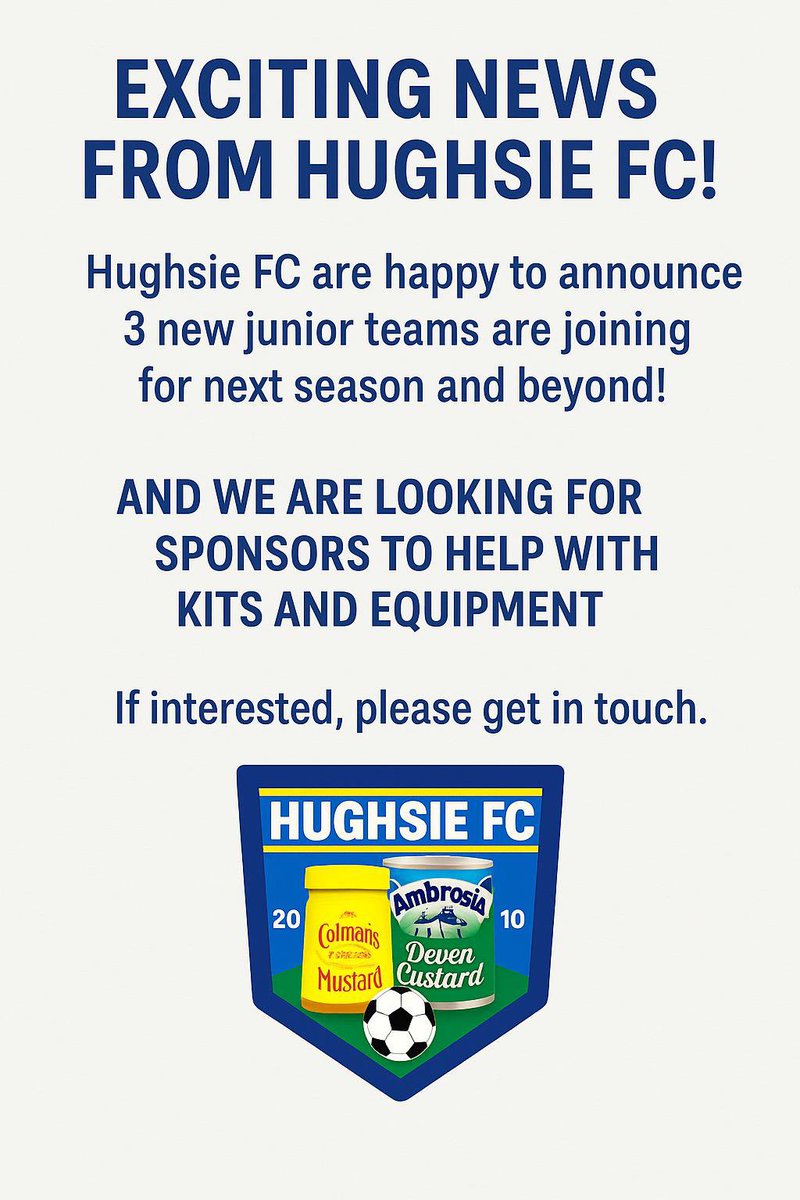 If anyone is interested in supporting our grassroots teams, please get in touch 💙💛🎗️