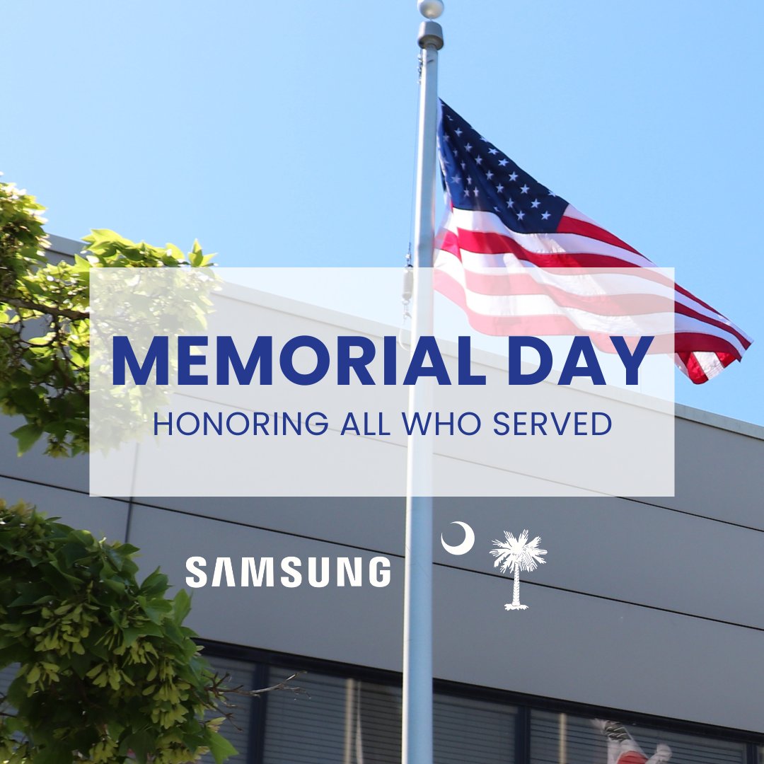 SamsungSC's tweet image. This Memorial Day, Samsung salutes the brave men and women who made the ultimate sacrifice in service to our country. We honor their courage, dedication, and unwavering commitment to protecting our freedoms. Their legacy will never be forgotten. #MemorialDay #Samsung