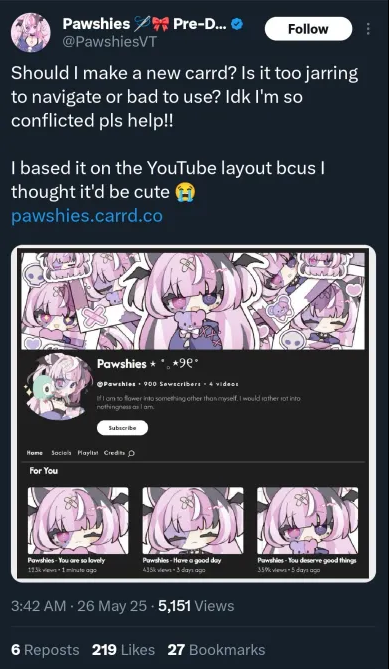 cael_is's tweet image. i told myself that i will draw the first vtuber that pops up if i open twt/x !! ~ and @PawshiesVT was the first one so here it is! #drawshies (right pic was the post i saw~)