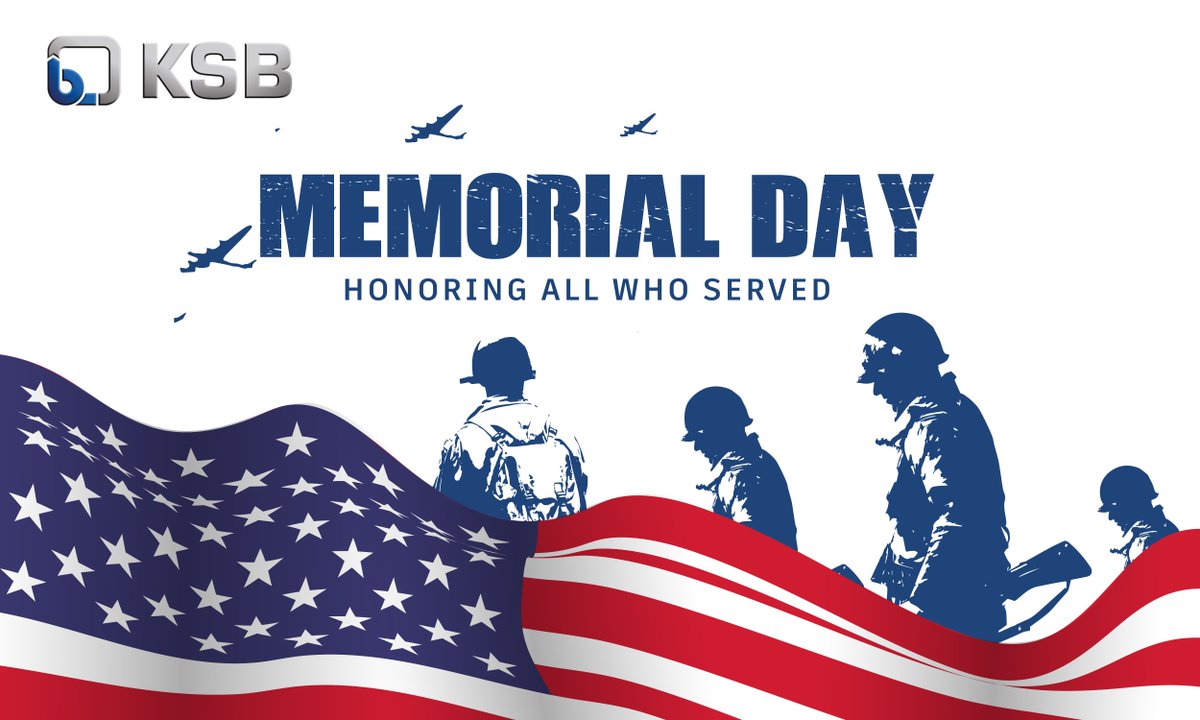 This Memorial Day, we pause to honor the brave men and women who sacrificed in service to our country. At KSB USA, we remember and give thanks for their courage, dedication, and the freedoms they've helped preserve. 
#MemorialDay #HonorAndRemember #KSBUSA