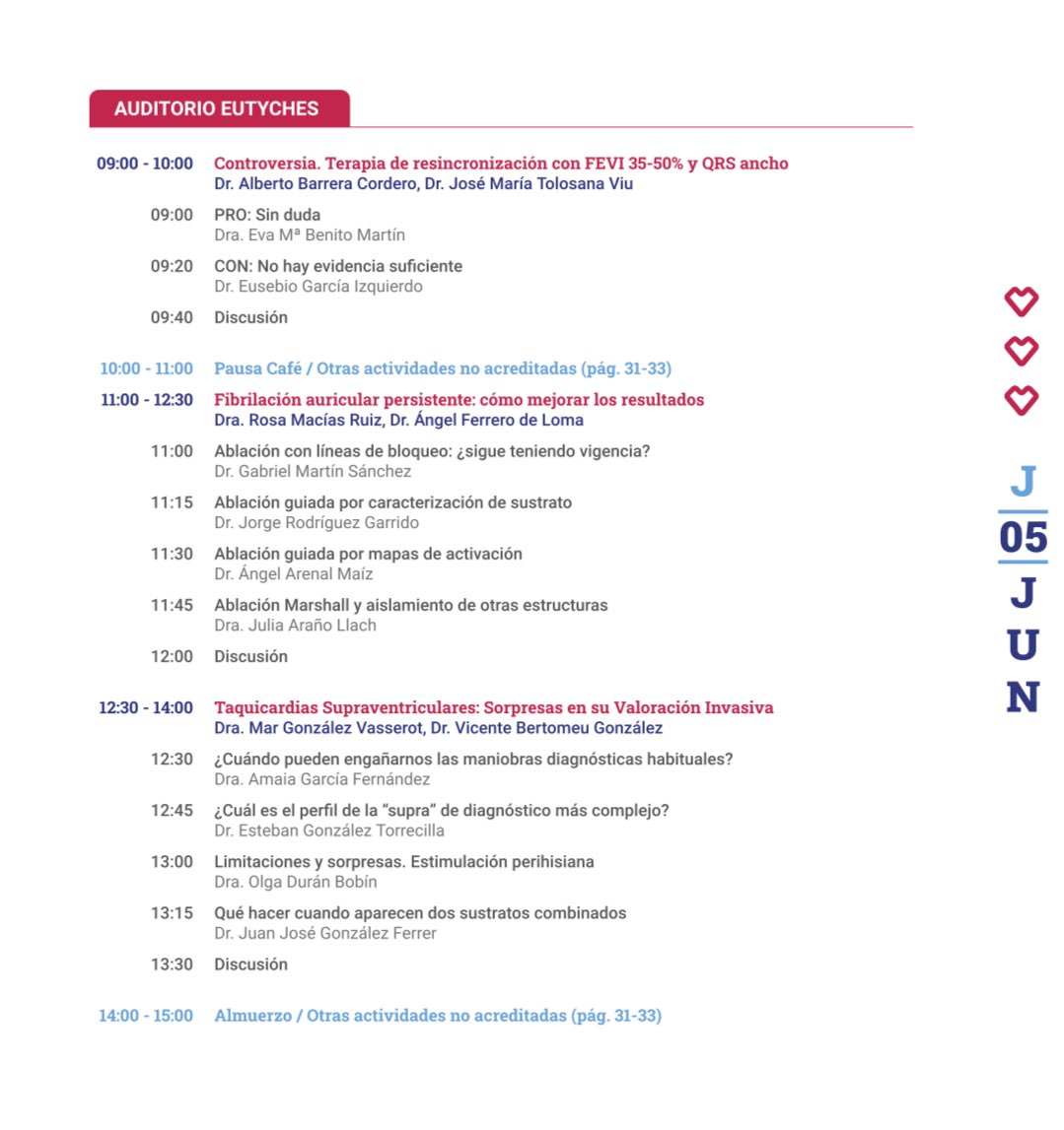 Asociación del Ritmo Cardiaco (@ritmo_sec) on Twitter photo J5 SALA EUTYCHES: atractiva controversia TRC EN FEVI 35-50% <a href="/tolosanaviu/">Jose Maria tolosana</a>, luego COMO MEJORAR LOS RESULTADOS DE ⚡️ FA PAROXÍSTICA y finalizamos la mañana hablamos de VALORACIÓN INVASIVA DE TSV <a href="/odbobin/">Olga Durán Bobin</a> <a href="/vbertomeu11/">Vicente Bertomeu</a> J5 SALA EUTYCHES: atractiva controversia TRC EN FEVI 35-50% <a href="/tolosanaviu/">Jose Maria tolosana</a>, luego COMO MEJORAR LOS RESULTADOS DE ⚡️ FA PAROXÍSTICA y finalizamos la mañana hablamos de VALORACIÓN INVASIVA DE TSV <a href="/odbobin/">Olga Durán Bobin</a> <a href="/vbertomeu11/">Vicente Bertomeu</a>