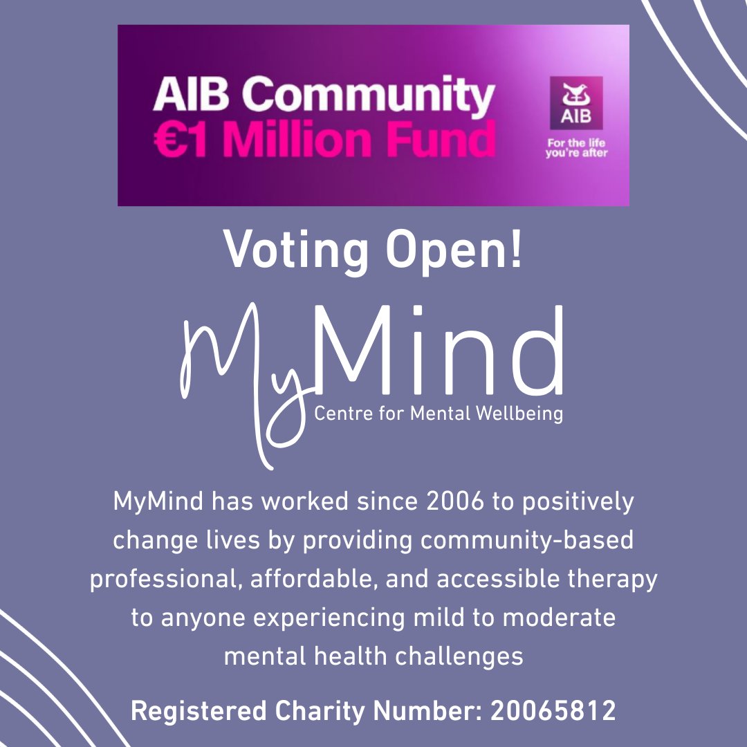 Voting is open for the AIB Community €1 Million Fund! 

To vote for MyMind, visit: aib.ie/personal-forms…

Like and share this post to help raise awareness!