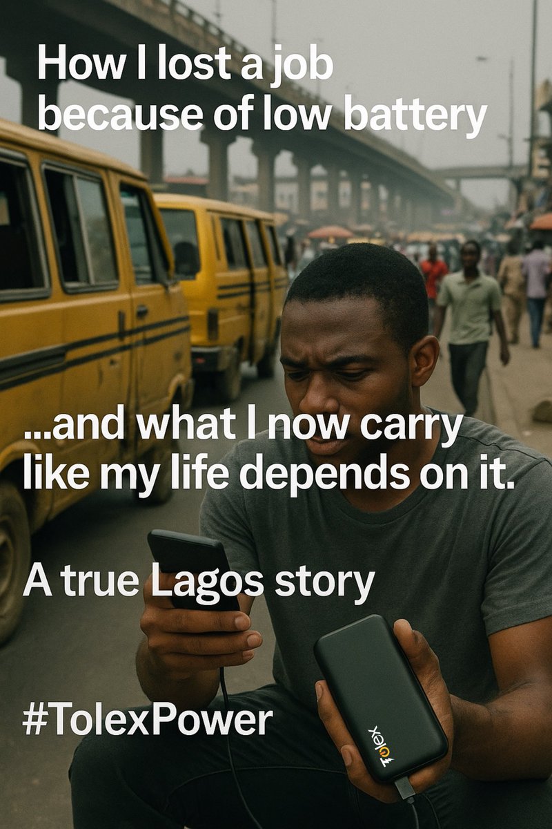 tolex_powerng's tweet photo. How I lost a job because of low battery

…and what I now carry like my life depends on it.

A true Lagos story.
#TolexPower https://t.co/mdva4WUPMT