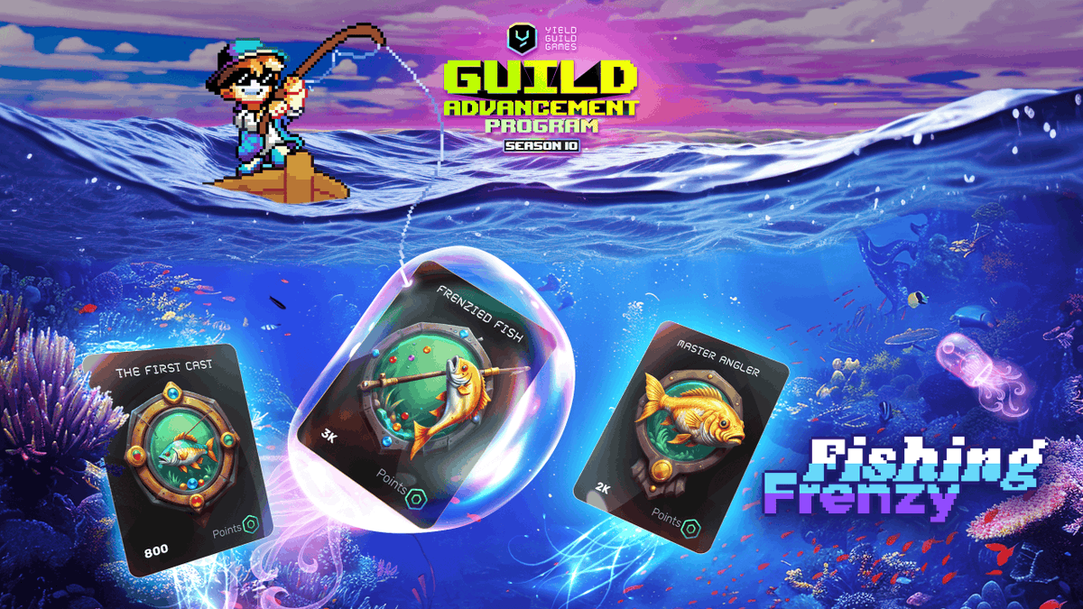 Yield Guild Games (@yieldguild) on Twitter photo 🎣 CAST YOUR LINES! <a href="/FishingFrenzyCo/">Fishing Frenzy</a> Drops into GAP Season 10! 🎣
By popular demand from our amazing community – your favorite fishing adventure is here! 🌊
Get ready to reel in 3 exclusive quests:
🎯 The First Cast | 800 YGG Points
Jump in and reach Level 30 to land your 🎣 CAST YOUR LINES! <a href="/FishingFrenzyCo/">Fishing Frenzy</a> Drops into GAP Season 10! 🎣
By popular demand from our amazing community – your favorite fishing adventure is here! 🌊
Get ready to reel in 3 exclusive quests:
🎯 The First Cast | 800 YGG Points
Jump in and reach Level 30 to land your