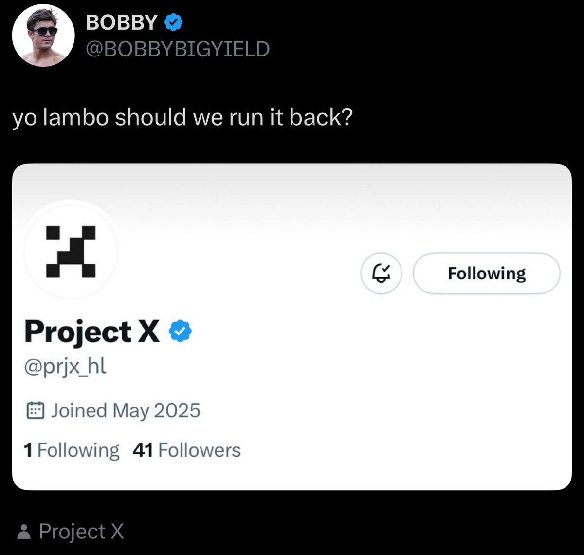 0xAbhiP's tweet photo. my assumptions on @prjx_hl ⤵️

→ founders

lamboland & bobby (pacmoon cofounders) leading, taking pacmoon learnings, significantly leveling up

→ socialfi meets defi

they know their niche and are experts, i expect them to combine a social-fi & defi flywheel where they aggregate existing tokens, hyperliquid communities & infofi platforms

→ fully independent

self-funded, zero vcs or external money
aligned with hyperliquid’s independent ethos

→ work for your bags

active community participation required for allocations, contributors rewarded, zero passive freebies

→ quality first

organic growth, strategic partnerships, no aggressive shilling, prioritizing genuine interactions & community value

→ native hyperliquid asset

there will be a dedicated token, tailored tokenomics, leveraging existing hyperliquid ecosystem philosophy 

→ ecosystem integration

synergizes with current hyperliquid tokens & platforms, immediately unlocks tangible ecosystem value and vampire attack

→ adaptive strategy

dynamic, able to pivot quickly & effectively
ensuring long-term mindshare relevance & project sustainability

→ tldr

community-driven, independent, quality-focused project by experienced founders
strong tokenomics, active participation & strategic ecosystem alignment

→ disclaimer

i have no affiliation with project x, this is purely speculation and I have known lamboland personally for 3+ years