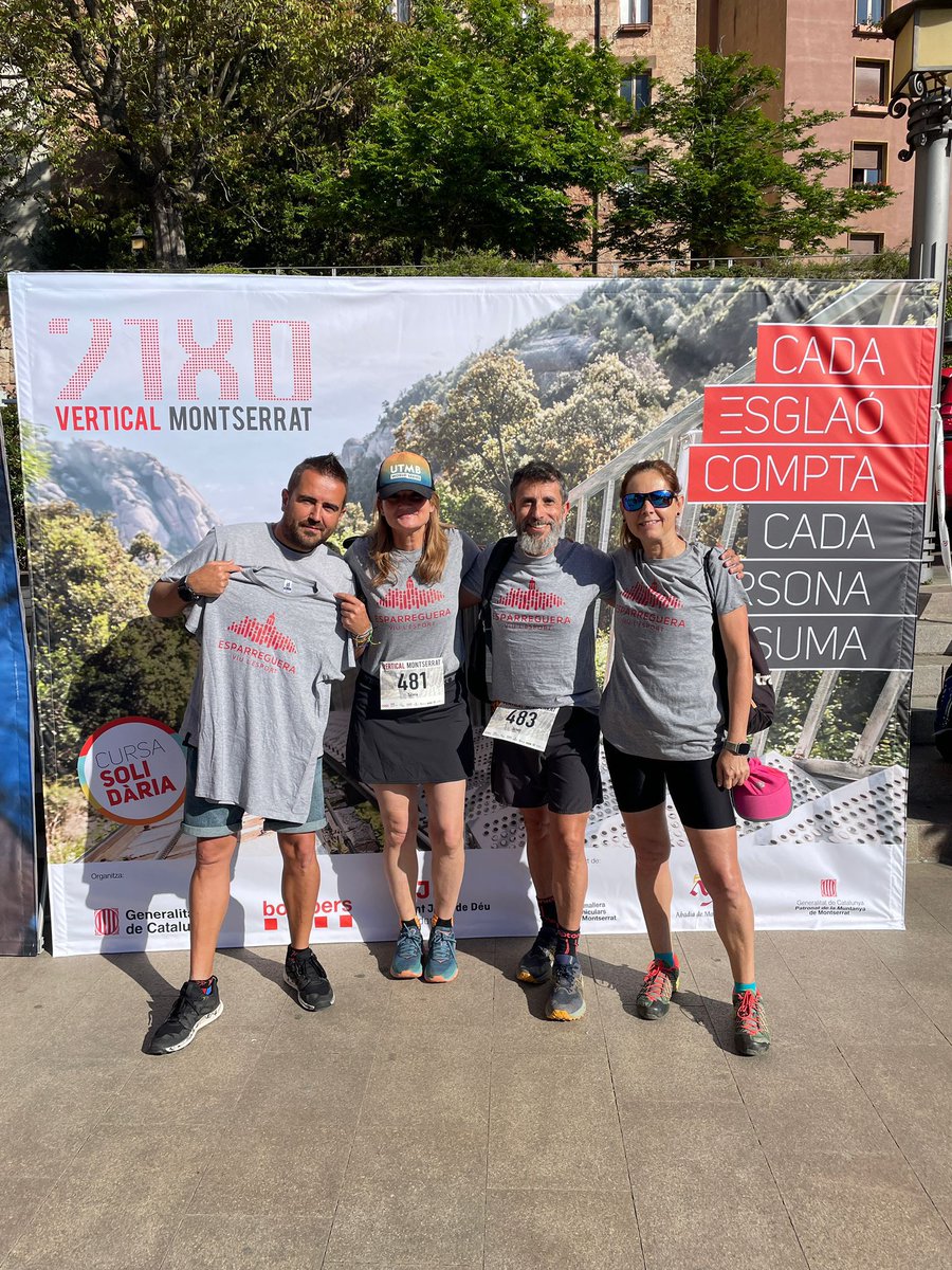 🚶‍♂️🏔️ L’Ajuntament d’#Esparreguera ha participat aquest dissabte a la cursa solidària <a href="/VerticalMont/">Vertical Montserrat</a>, organitzada pels <a href="/bomberscat/">Bombers</a> dins del projecte Bombers Amb Causa. El consistori hi ha estat representat per 4 persones que han competit a la categoria “Som un equip”