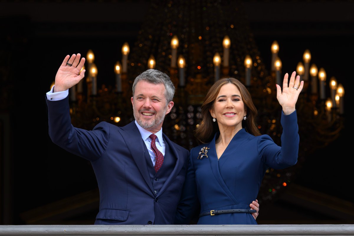 King Frederik of Denmark celebrates his 57th birthday with his family on the balcony of Amalienborg Palace Copenhagen Denmark #HappyBirthday #Denmark #KingFrederik #Copenhagen