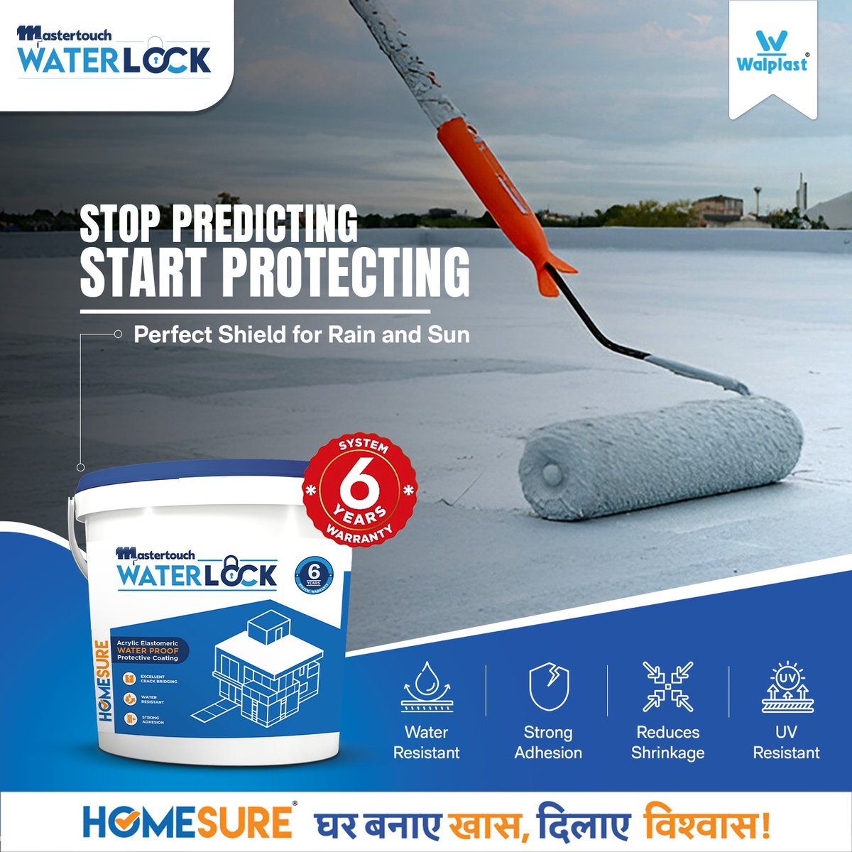 Walplast's tweet photo. Tired of patching up your terrace every year?
Mastertouch Waterlock gives you a lasting solution—no cracks, no leaks, just smooth, seamless protection from sun and rain!

Visit: https://t.co/5x7K86IKcu

#MastertouchWaterlock #HomeProtection #Waterlock #WallSolutions https://t.co/7N177jkslM