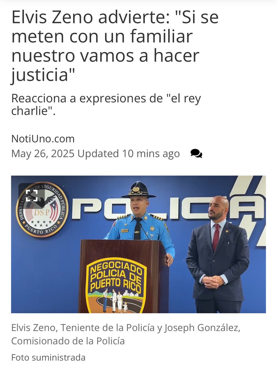 La actitud perfecta de un teniente de la policia… Que mas esperaban del equipo de Jenniffer Gonzalez. No hay forma de ponerlo para que no suene a amenaza.