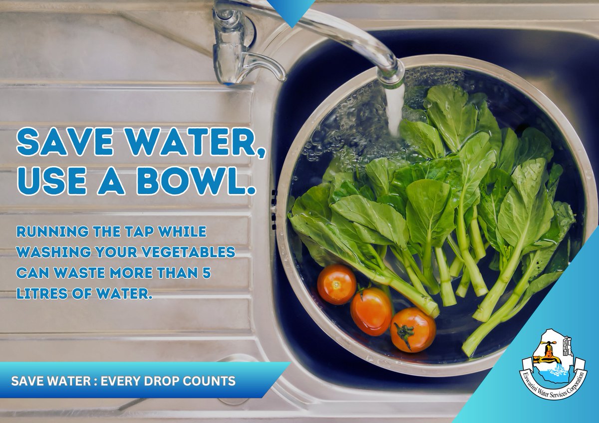 Avoid washing your fruits and vegetables under a running tap. Its small daily habits that lead to high water bills. #BeWaterWise