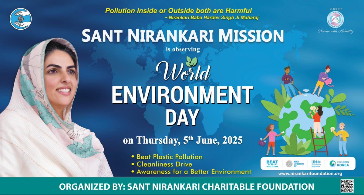 WORLD ENVIRONMENT DAY on the theme #BeatPlasticPollution  Sant Nirankari Charitable Foundation-SNCF <a href="/sncfoundation/">Sant Nirankari Charitable Foundation #SNCF</a> is observing  World Environment Day at 18 Hill Stations Pan India on 5th June 2025, Thursday.

 Locations : 
1. Mussoorie (Uttarakhand)
2. Nainital (Uttarakhand)
3.