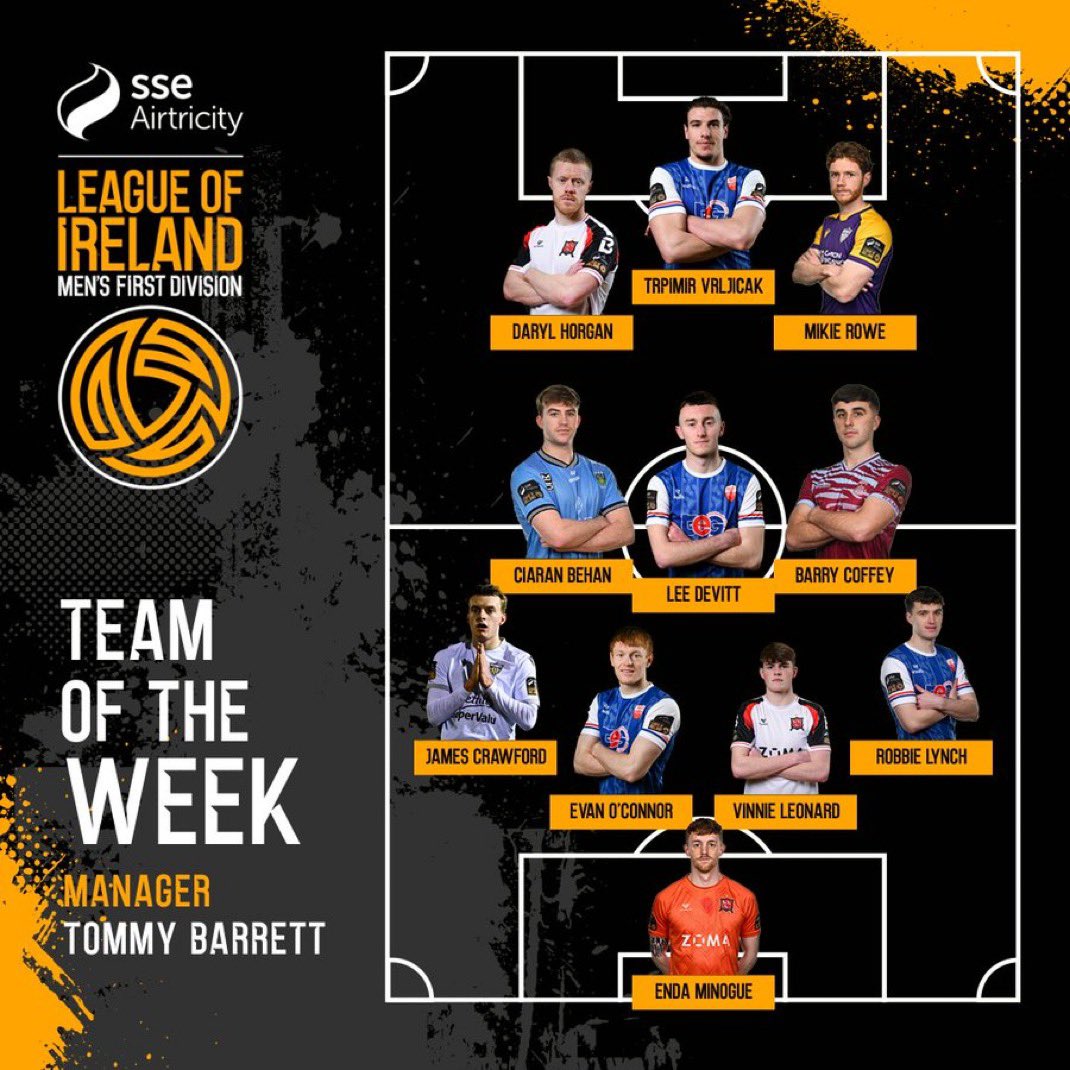 Three Lilywhites feature in the latest Team of the Week after solid displays on Friday night👇

⚫️Enda Minogue
⚪️Vinnie Leonard 
⚫️Daryl Horgan 

Well deserved, lads. 👏

📸 Emma Gaughran
