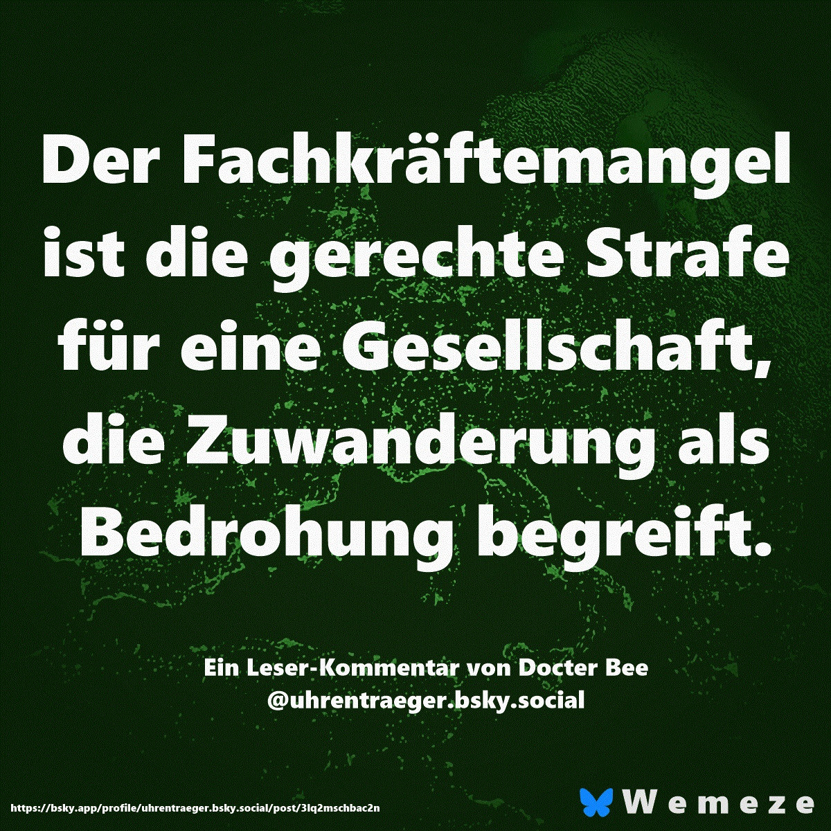 Unser Alltagsrassismus wird uns noch gewaltig auf die Füße fallen… 

Pflege, Landwirtschaft, Handwerk, Dienstleistungen, Krankenhäuser… 

Überall benötigen wir Migranten.