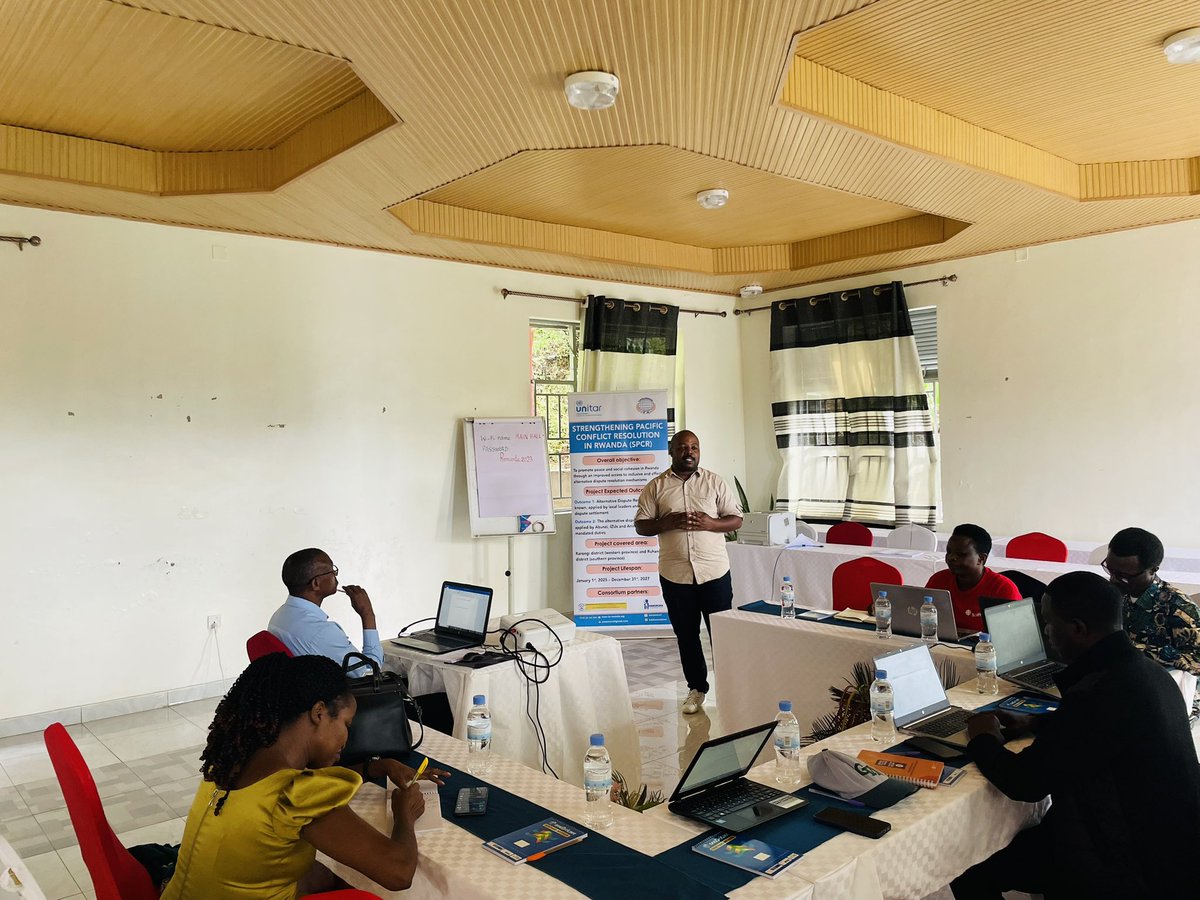 sowpeace1's tweet image. 🌿 “Strengthening Pacific Conflict Resolution in Rwanda” is underway!
With support from @UNITAR , TA, @haguruka_ngo & CDJP Nyundo/Kibuye are training staff and MAJs in mediation at Hotel Romantic, Karongi.
Participants are gaining key ADR skills to foster justice and peace.
#ADR