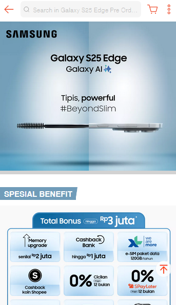 ridihadi's tweet photo. @ShopeeID Pengen banget pre-order #GalaxyS25 Edge yang tipisnya beyond slim #GalaxyS25EdgeXShopee https://t.co/IJKHRQ9tR7