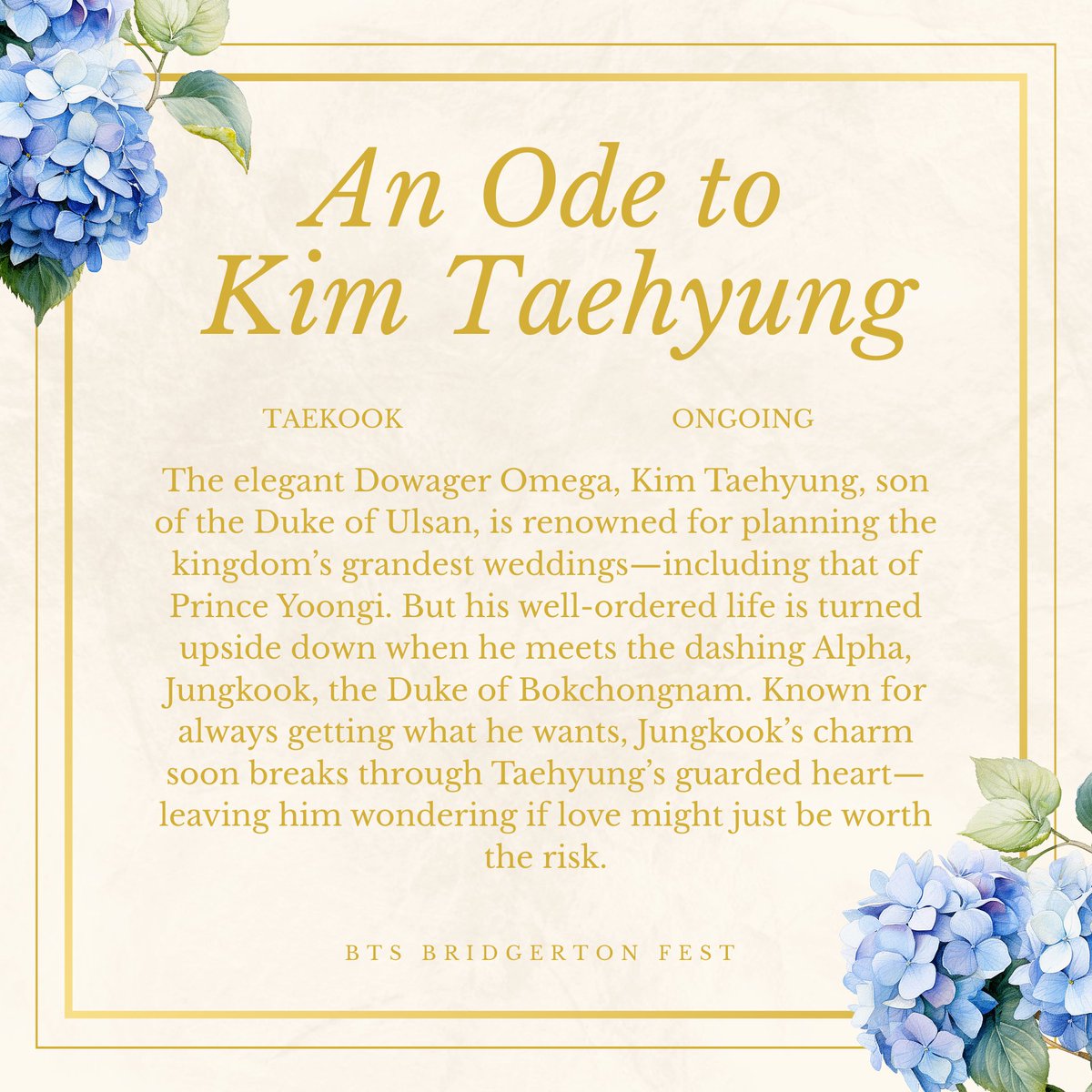 btsbridgerton's tweet photo. ݁₊᪥⋆. An Ode to Kim Taehyung

#taekookau | 3,812 | Explicit

˚✦ Alpha/Beta/Omega Dynamics
˚✦ Werewolf Courting 
˚✦ Jeon Jungkook is whipped for Kim Taehyung

🔗 https://t.co/p3kPzBZSZk https://t.co/l396fEergU