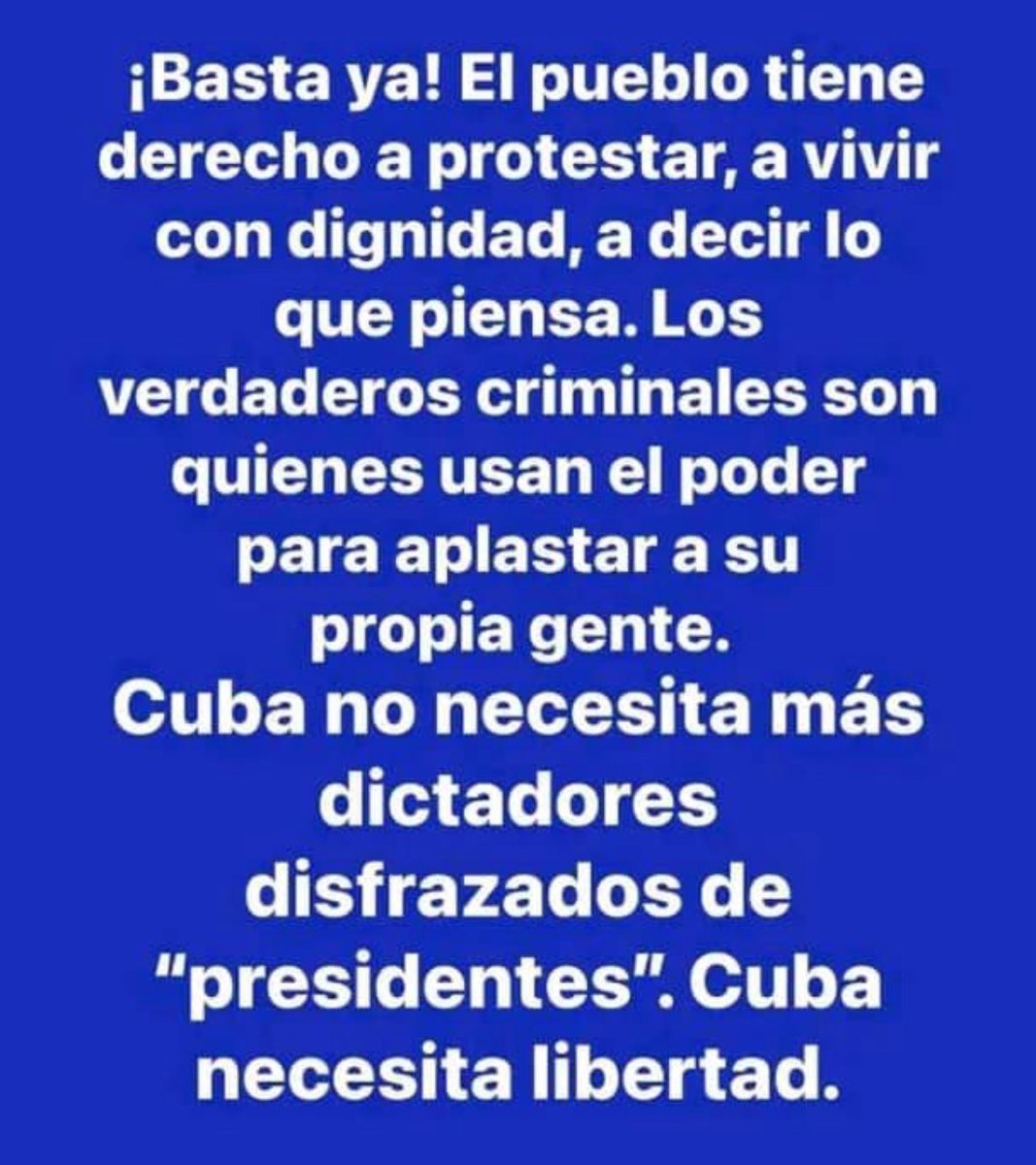 #Cuba 🇨🇺 
#CubaColapsada 
#AbajoElComunismo 
#AbajoLaDictadura
#CubaEstadoTerrorista 
#CubaEnLaCalle
