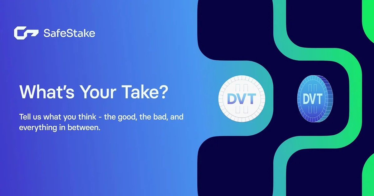 Latest Governance Vote Update &amp; New Validator Incentive Program !

What’s Your Take? We’d love to hear your thoughts.🙂

Read the full update here: safestake.substack.com/p/safestakes-l…

Stay tuned for more updates...!!!

#SafeStake #Governance #Proposal #Decentralized #Staking $DVT #Ethereum