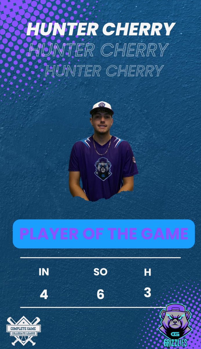 CIU’s Hunter Cherry pitched really well last night for the Grizzlies in the Complete Game College Summer league in Augusta, GA!

Stats: 4 IP 2 H 6 K 2 BB 2 ER <a href="/HunterCherry14/">Hunter Cherry</a> <a href="/ciuramsbaseball/">CIU Baseball</a> <a href="/CIURams/">CIU Rams Athletics</a> <a href="/ncsn2023/">NCSN</a>