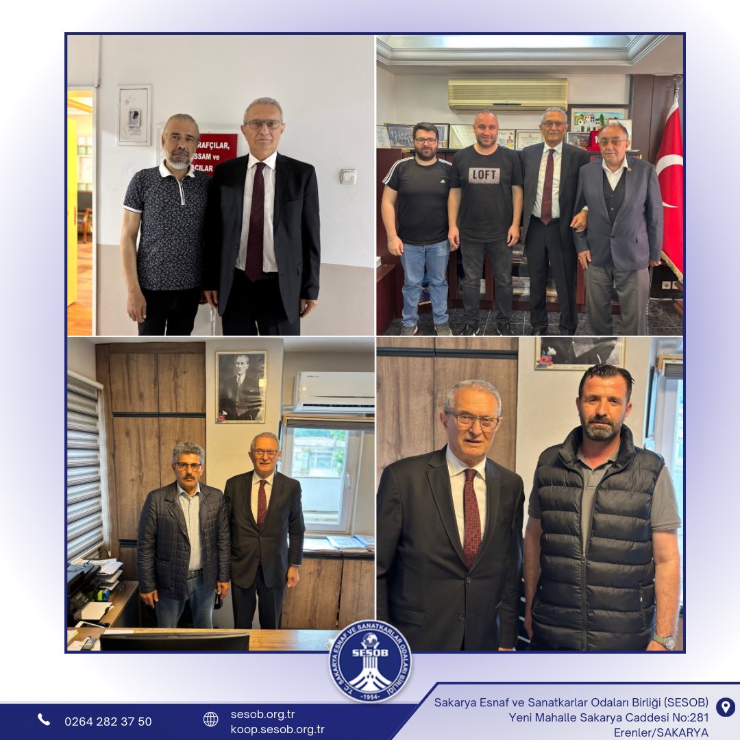 Merkezde bulunan Meslek odalarımıza ziyarette bulunduk.
Kendilerine misafirperverliklerinden dolayı teşekkür ediyoruz.