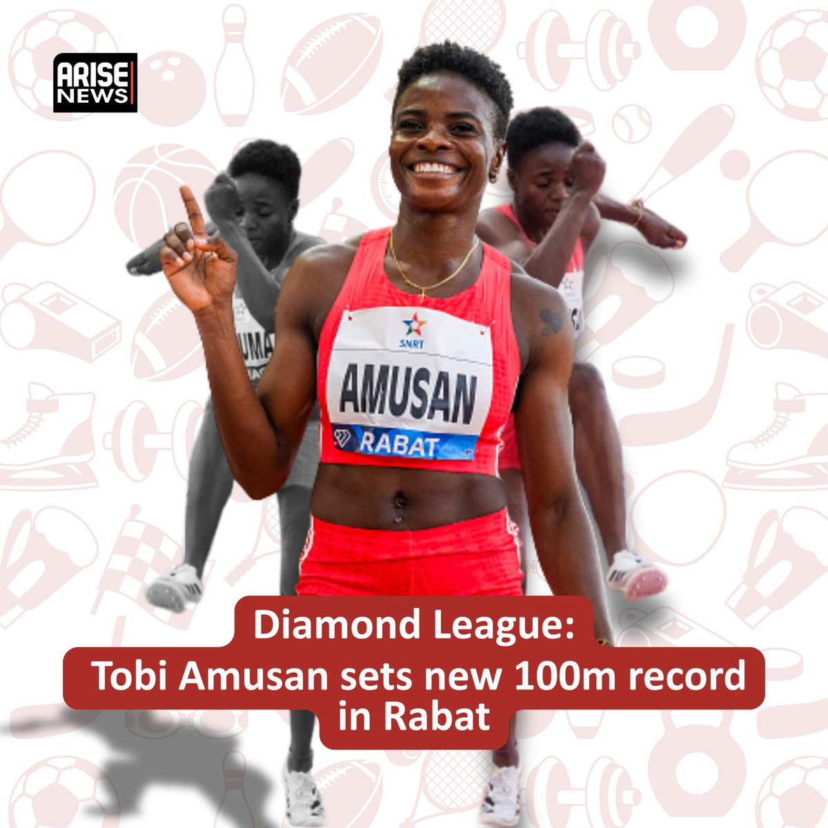 Nigerian sprint hurdler, Tobi Amusan claimed victory in the women’s 100m hurdles at the Rabat Diamond League, setting a Meeting Record (MR) and Season's Best (SB) of 12.45s.
 
Behind her was Nadine Visser of the Netherlands who finished second in 12.67s while Poland’s Pia