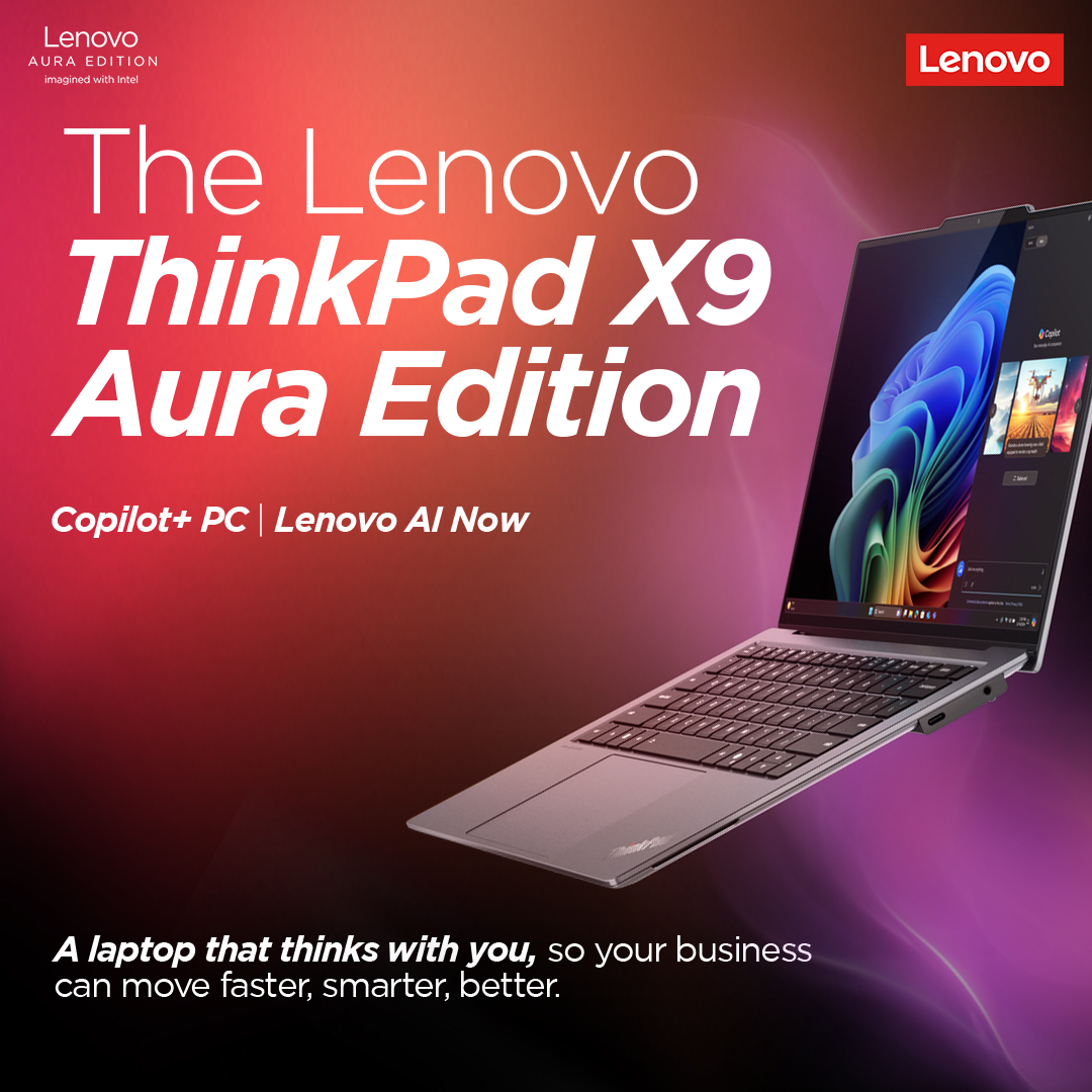 The new ThinkPad X9 Aura Edition, imagined with Intel is more than a device. It is intelligent support, seamless sharing, and performance that responds to your workload.

Now that’s business-ready AI.

#Lenovo #SmarterTechnology