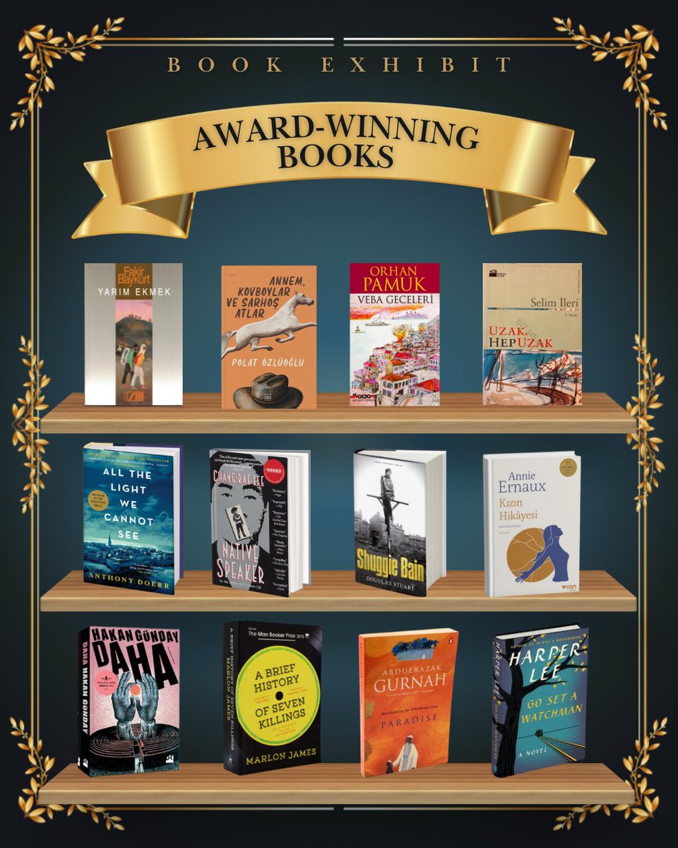 librarybilkent's tweet image. 📚✨ Discover powerful stories that have won the world’s most prestigious literary awards. These remarkable books shed light on migration, memory, and resilience—waiting for you on our shelves! 🌎✨
#LibraryCollection #BilkentLibrary #AwardWinningBooks