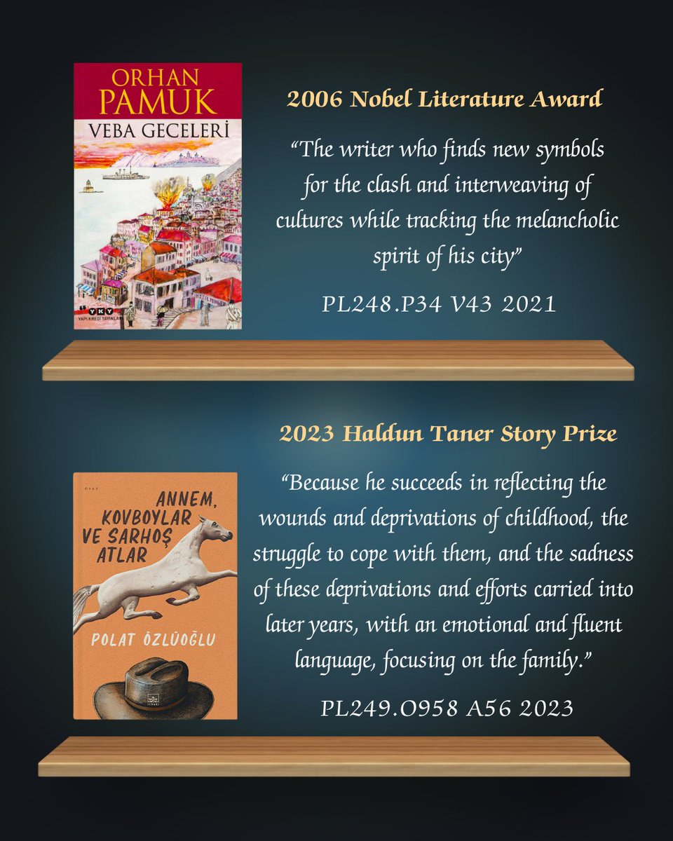 librarybilkent's tweet image. 📚✨ Discover powerful stories that have won the world’s most prestigious literary awards. These remarkable books shed light on migration, memory, and resilience—waiting for you on our shelves! 🌎✨
#LibraryCollection #BilkentLibrary #AwardWinningBooks