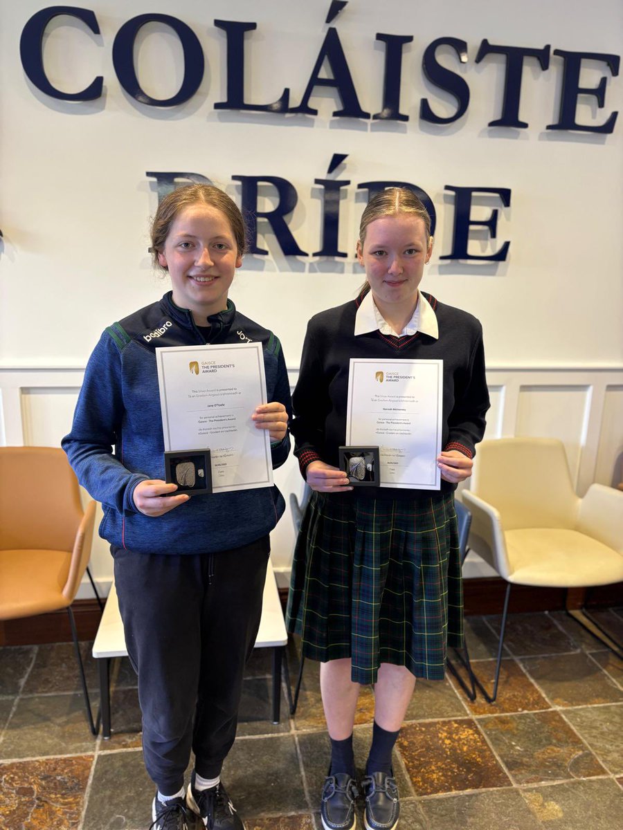 Jane O’Toole and Hannah McInerney 5th year students who completed their Silver Gaisce award for completing 26 hours in each of the following: voluntary work, a personal skill and a physical challenge over the last school year! Well done! What a great achievement!