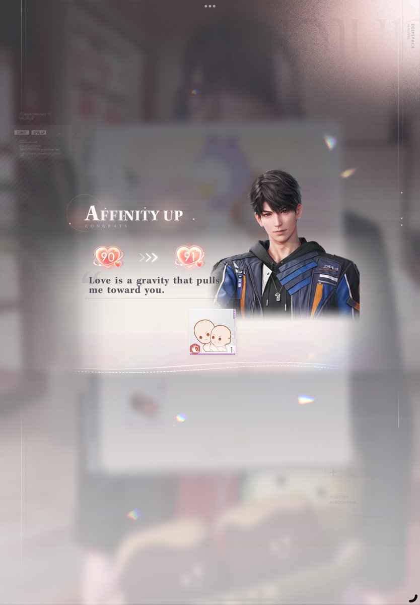 "Love is a gravity that pulls me toward you."

Caleb's Affinity Level 91!🍎