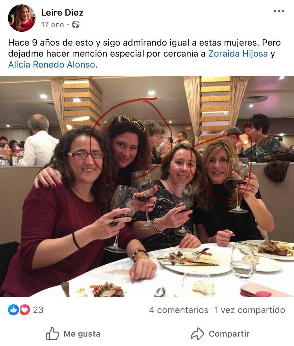 benjalh1971's tweet photo. Seguramente Begoña Gómez tampoco conoce a la 'fontanera' del PSOE Leire Díez Castro, a pesar de salir juntas de cena... https://t.co/Nf9h1CLCcR