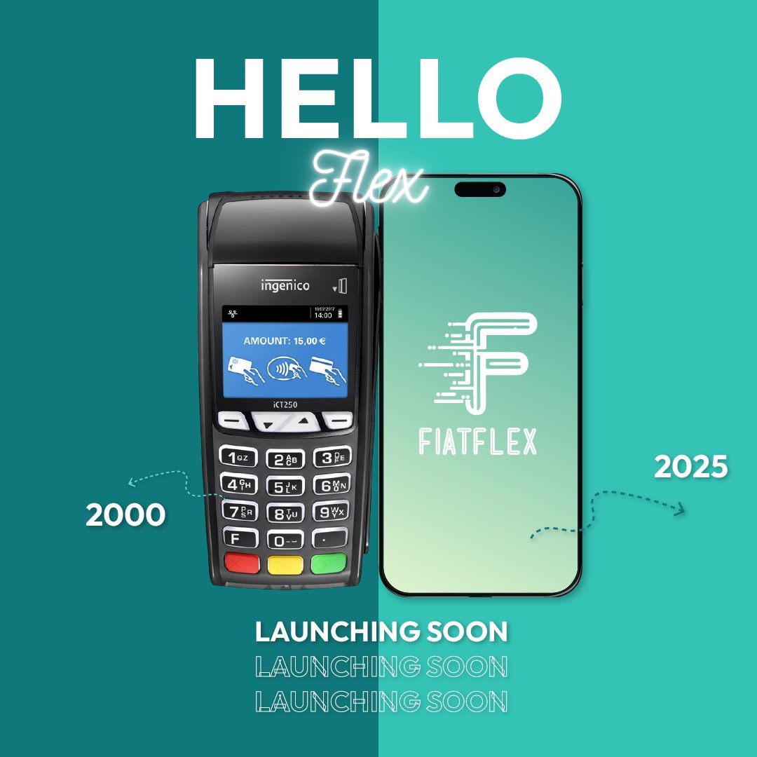 FiatFlex's tweet photo. From bulky terminals to seamless tap-and-go! Tech payments have evolved, and so have we.

Say hello to FiatFlex, the future of fiat &amp; crypto payments.
Launching Soon. Get Ready!

#fiatflexiscoming #fintech #cryptopayments #digitalinnovation #comingsoon #techevolution #stablecoins https://t.co/KxgMEoUzcg