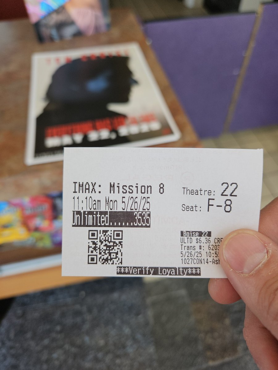 Time to watch <a href="/MissionFilm/">Mission: Impossible</a> #MissionImpossible #FinalReckoning in <a href="/IMAX/">IMAX</a> <a href="/RegalMovies/">Regal</a>