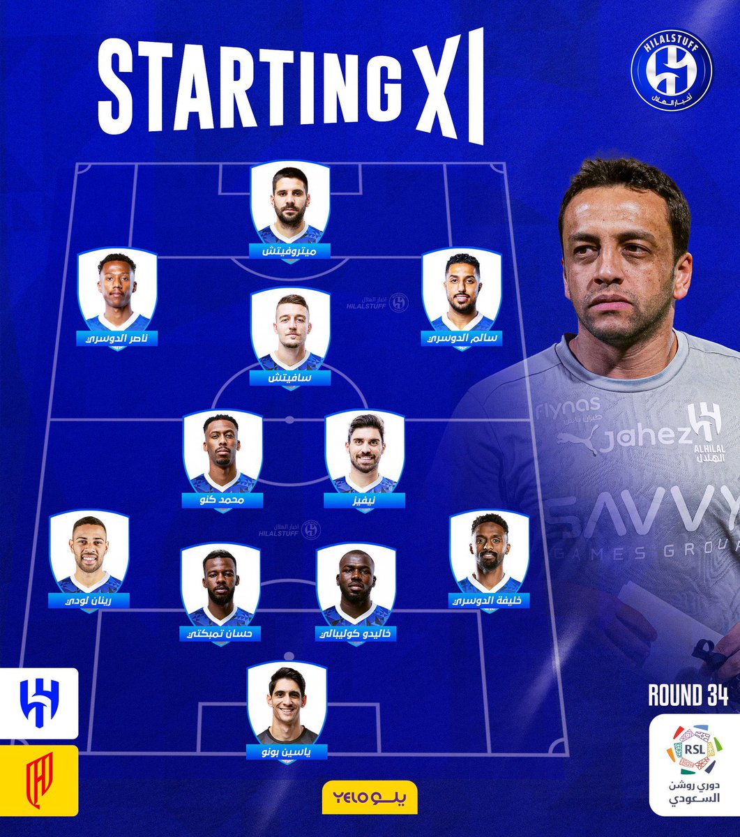 🚨🚨🚨🚨🚨🚨 عاااااااااااااااااااااااااجل:

تشكيلة #الهلال ضد القادسية في مباراة اليوم.