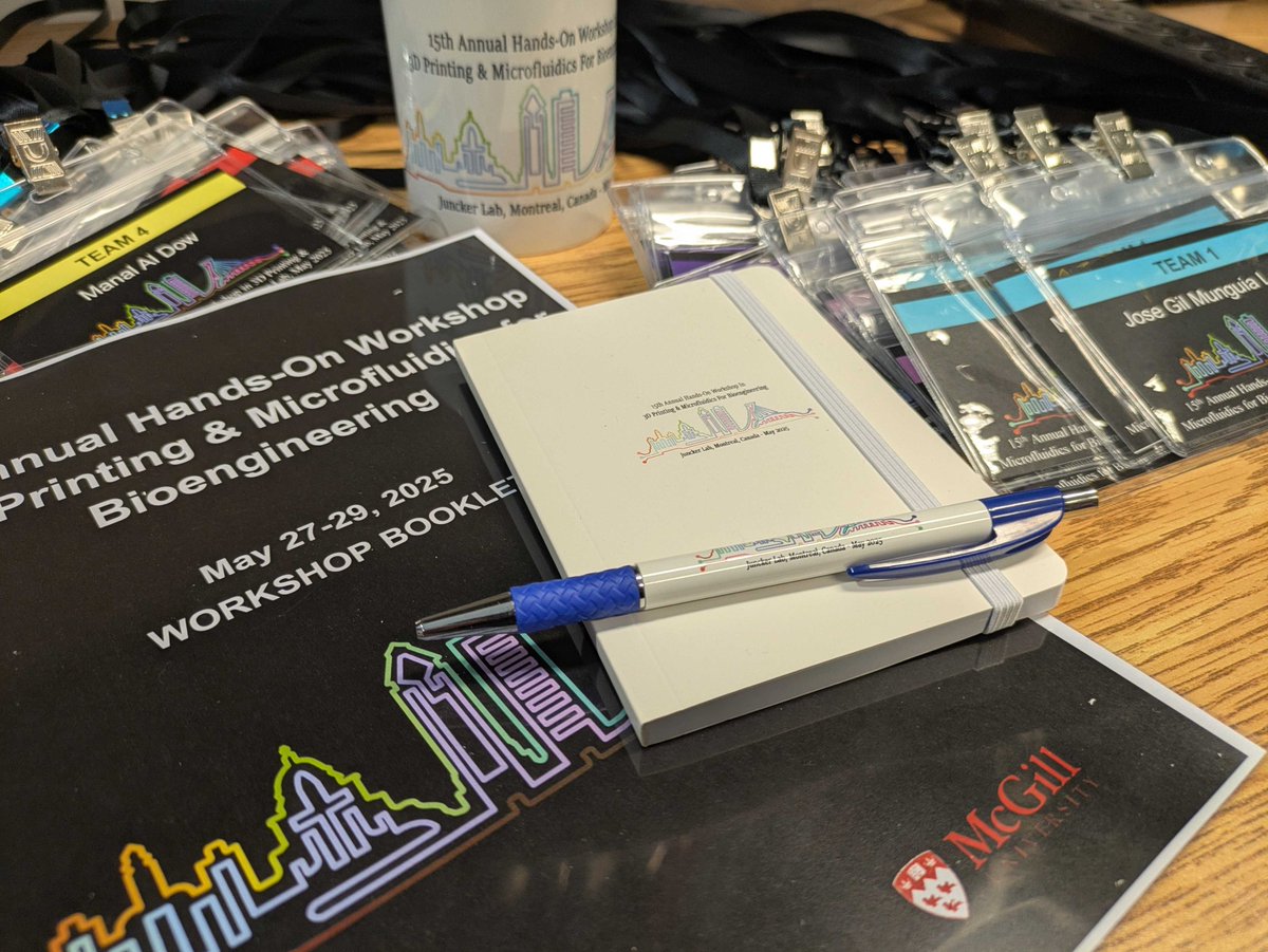 JunckerLab's tweet image. The Juncker Lab is bustling with activity and excitement! Looking forward to host all of our wonderful workshop participants at 15th Annual Hands-on Workshop in 3D Printing and Microfluidics for Bioengineering, starting TOMORROW! 🤩