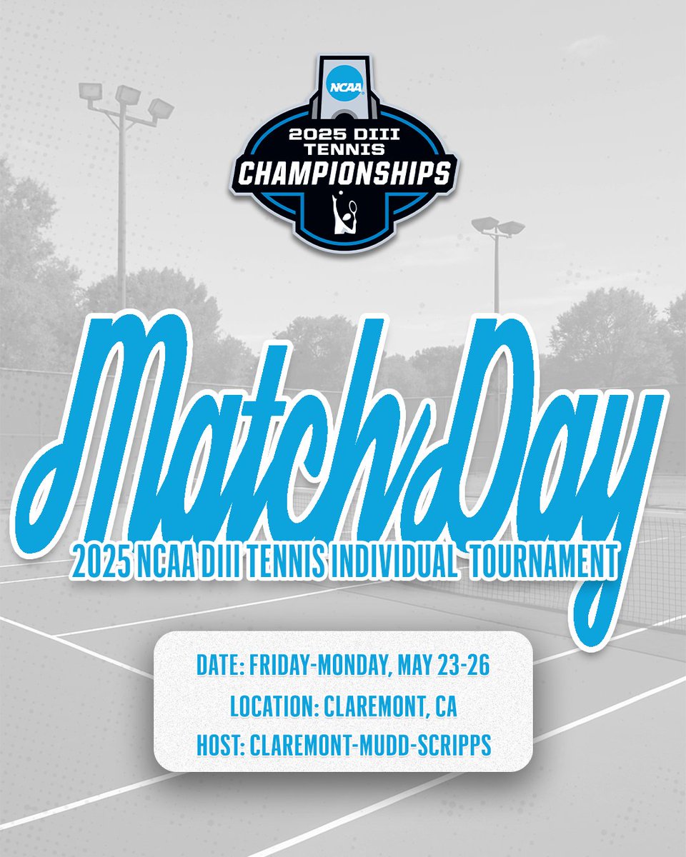 NCAC (@ncac) on Twitter photo 🏆 #d3tennis | Kael Shah takes the court at 1:00 PM in the <a href="/NCAADIII/">NCAA Division III</a> Singles Final—he is one win away from his second national title in four days. 🤯🔜
📍 Claremont, CA
🎥 tinyurl.com/3rvujtxv
📈 tinyurl.com/3rvujtxv
ℹ️ tinyurl.com/mv95caaf 🏆 #d3tennis | Kael Shah takes the court at 1:00 PM in the <a href="/NCAADIII/">NCAA Division III</a> Singles Final—he is one win away from his second national title in four days. 🤯🔜
📍 Claremont, CA
🎥 tinyurl.com/3rvujtxv
📈 tinyurl.com/3rvujtxv
ℹ️ tinyurl.com/mv95caaf