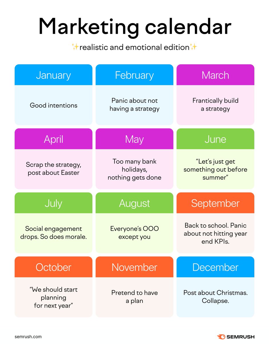 a marketing calendar (realistic one)