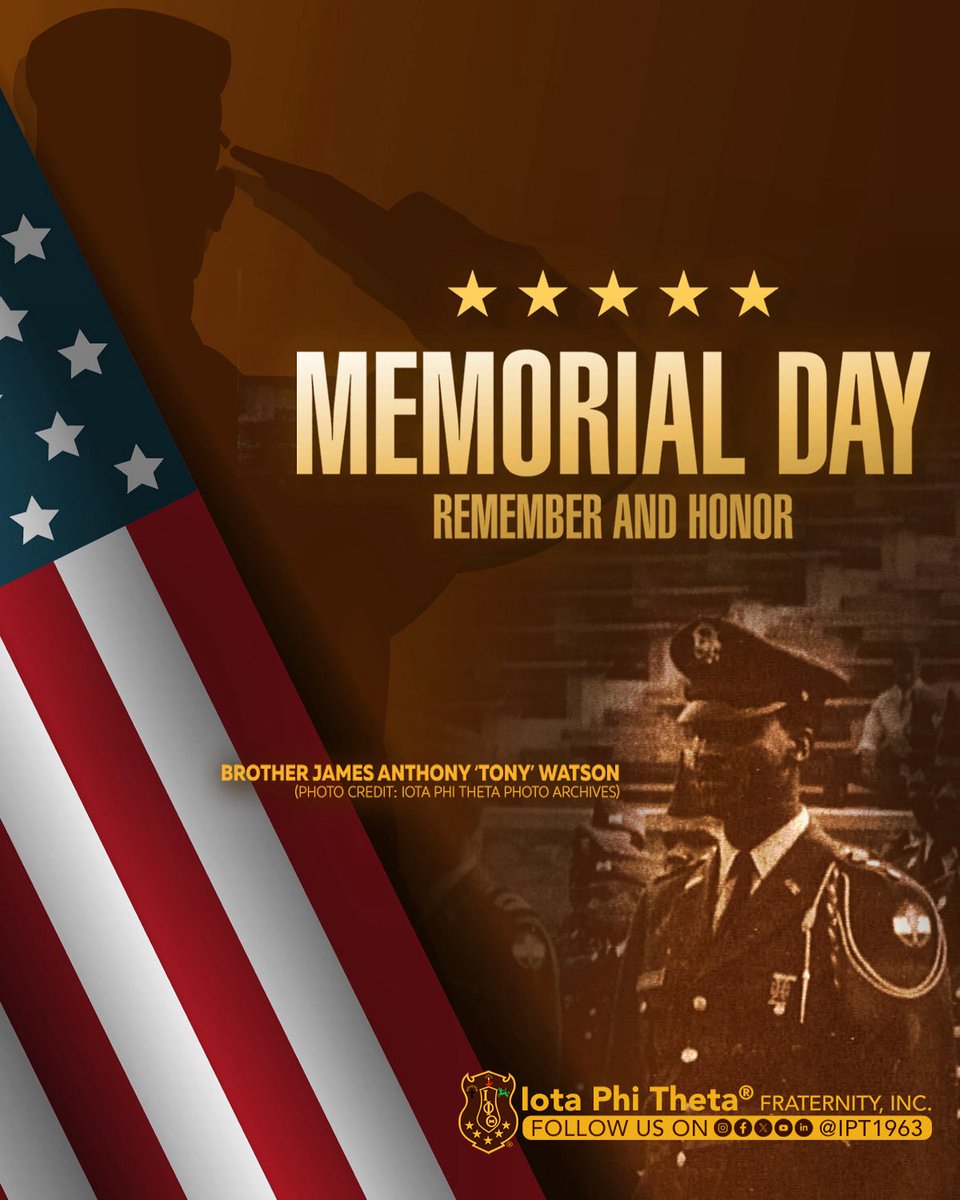 Today, we pause to remember and honor the brave men and women who made the ultimate sacrifice in service to our nation. Their courage, dedication, and unwavering commitment to freedom inspire us all.

#MemorialDay #HonorAndSacrifice #IotaPhiTheta #IPT1963