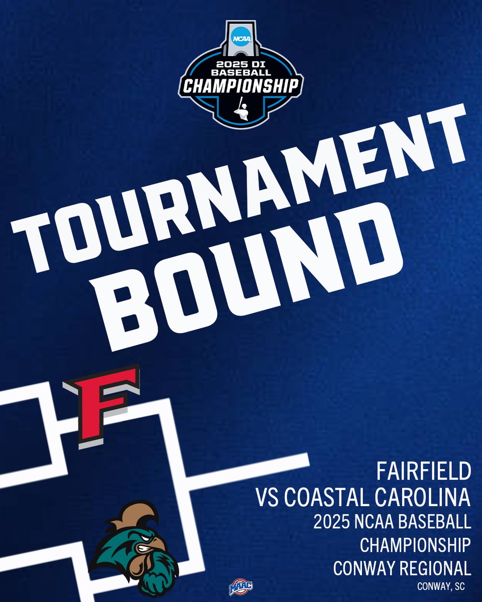 #MAACSports (@maacsports) on Twitter photo ๐๏ธ๐
<a href="/Stags_Base/">Fairfield Baseball</a> are headed to Conway, SC for the <a href="/NCAABaseball/">NCAA Baseball</a> Regional!
#MAACBaseball x #RoadToOmaha ๐๏ธ๐
<a href="/Stags_Base/">Fairfield Baseball</a> are headed to Conway, SC for the <a href="/NCAABaseball/">NCAA Baseball</a> Regional!
#MAACBaseball x #RoadToOmaha