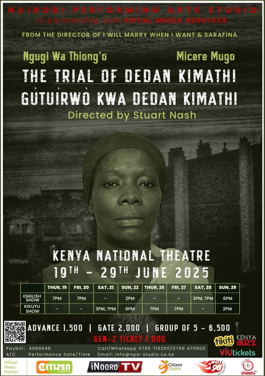 Last month was Wangu Wa Makeri,next month is The Trial of Dedan Kimathi.Book early ladies&amp;gents to watch this epic show!!