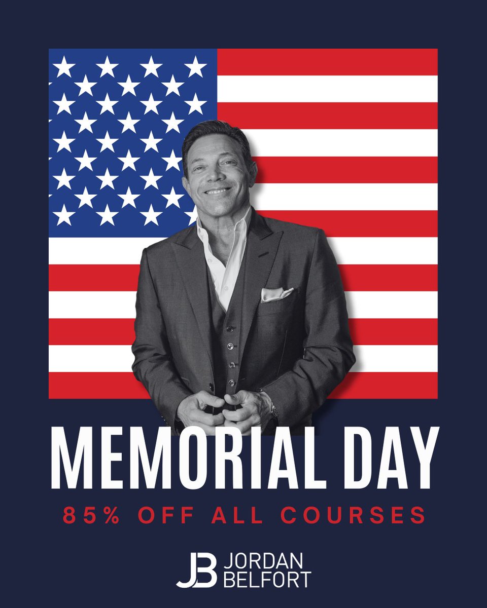 Happy Memorial Day🇺🇸! In honor of the holiday I am doing 85% off all the courses in my online store! Click the link below and lets transform you into being a top closer. 🐺
jb.online/collections/co…