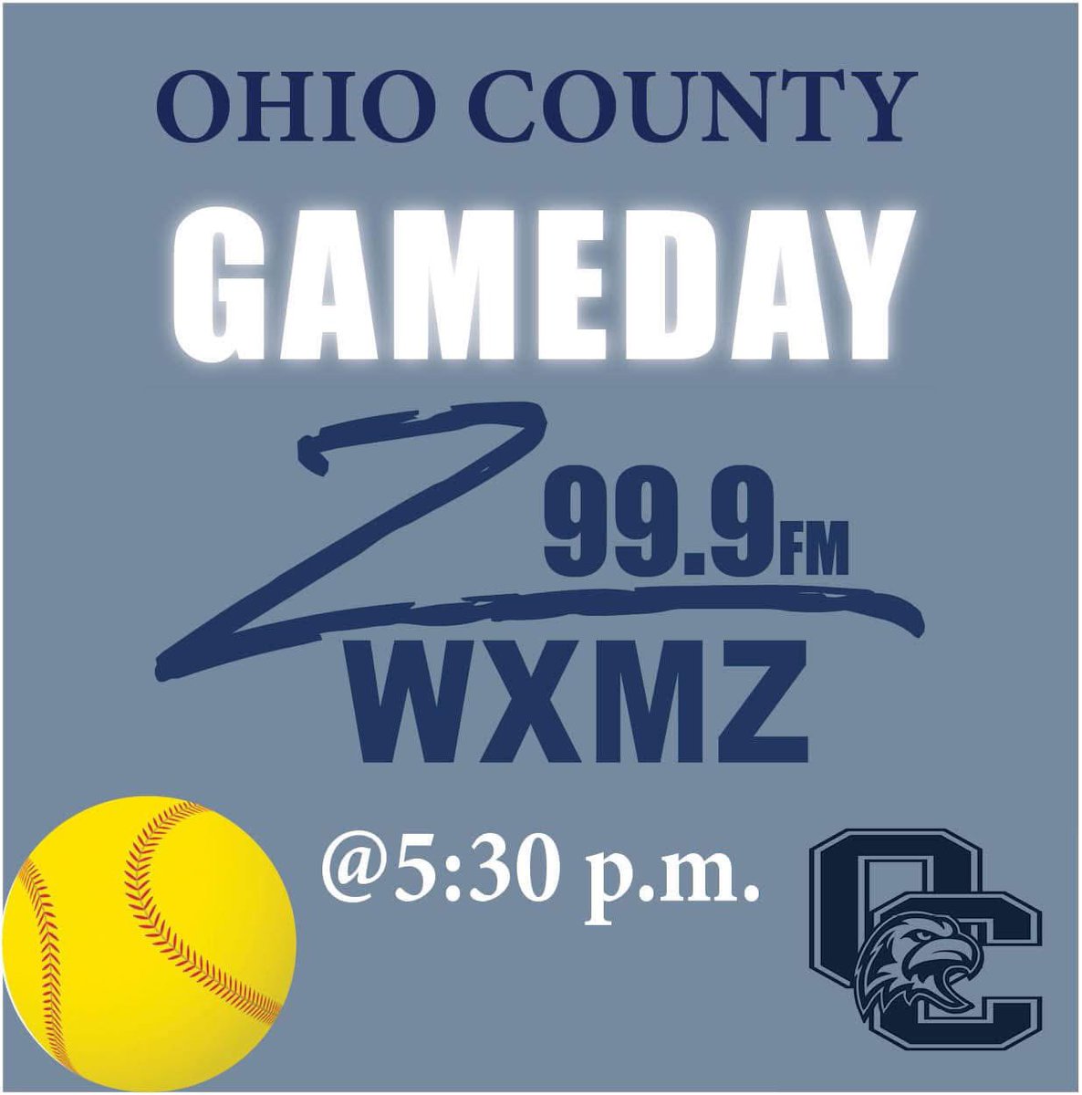 Catch Ohio County Eagles Softball this evening in the first round of the Third Region vs Hancock County on the Z live from Meade County! <a href="/OhioCountyHS/">Ohio County HS</a>