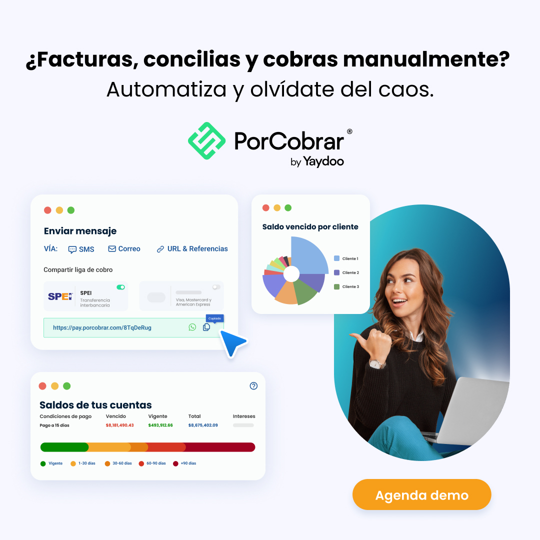 🛑 ¿Tu equipo financiero aún factura, concilia y cobra a mano?
Cada minuto en tareas manuales es margen perdido y visibilidad reducida.
Con PorCobrar, automatizas todo el proceso sin fricciones ni integraciones complejas.
👨‍💻 Equipos más enfocados. Líderes con visión clara.