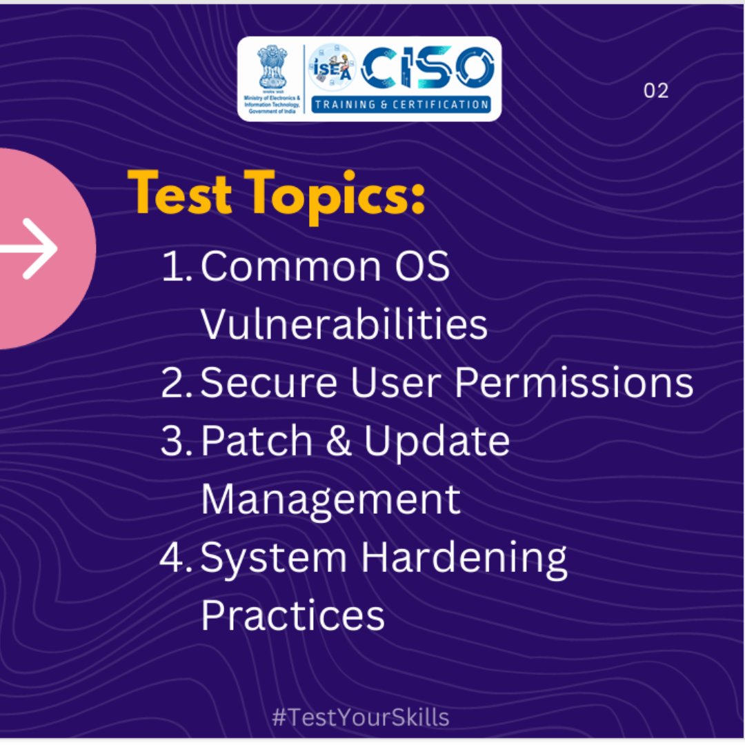 SSOIndia's tweet image. #TestYourSkills
"A secure system isn’t a guess — it’s a responsibility. Test your OS. Validate your skills."
#CyberSecurity #SecureOS #DigitalDefense #CyberAware #OnlineSafety #ISEAIndia #CISOCertification #TechCheck #StayCyberSafe #SecurityMatters #DigitalIndia
@GoI_MeitY…