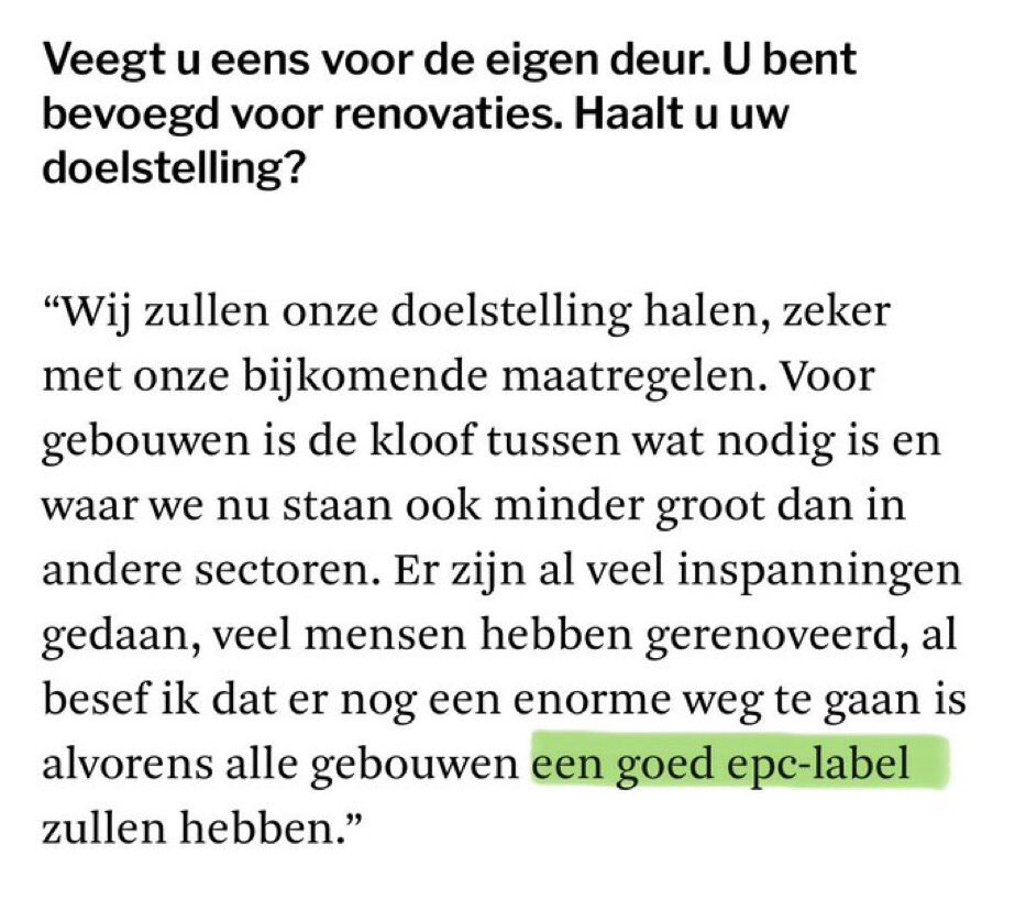 Als <a href="/MelissaDepr/">Melissa Depraetere</a> écht sociaal is dan schaft ze die #renovatieplicht AF! Die jaagt vooral gewone mensen met een klein budget op onaanvaardbare kosten. En stop dat EPC-gedoe! Dat is een puur verdienmodel voor die bedrijven.  Maar ja, <a href="/vooruit_nu/">Vooruit</a> is de partij van de linkse elite.