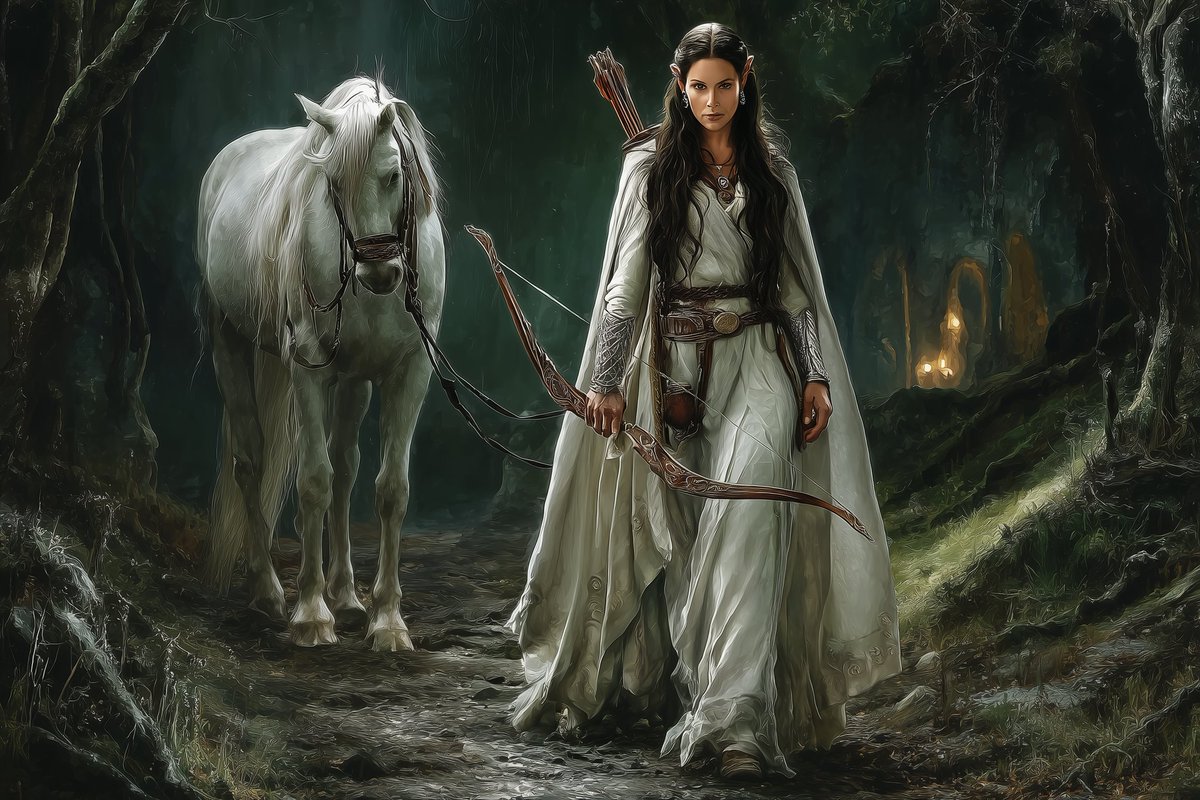 AiMiddle31172's tweet photo. Ab.304F.A. Aredhel the White Lady, daughter of Fingolfin. She left Gondolin, where her brother Turgon ruled, and wandered into the forest of Nan Elmoth #midjourney #fantasy #digitalart #midjourneyV7  #lotr #tolkien #aiart #aiartcommunity #thehobbit #tolkienart #silmarillion https://t.co/cIwdNfHvx1